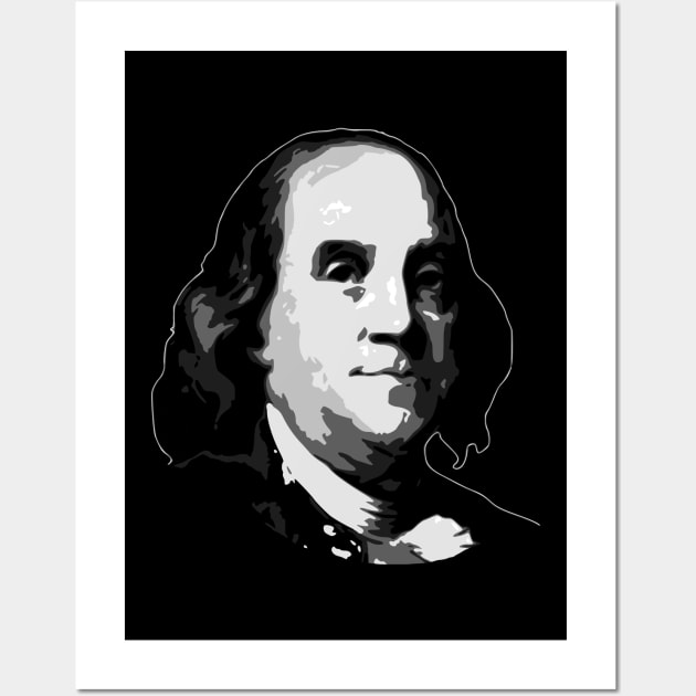 Benjamin Franklin Black and White Wall Art by Nerd_art